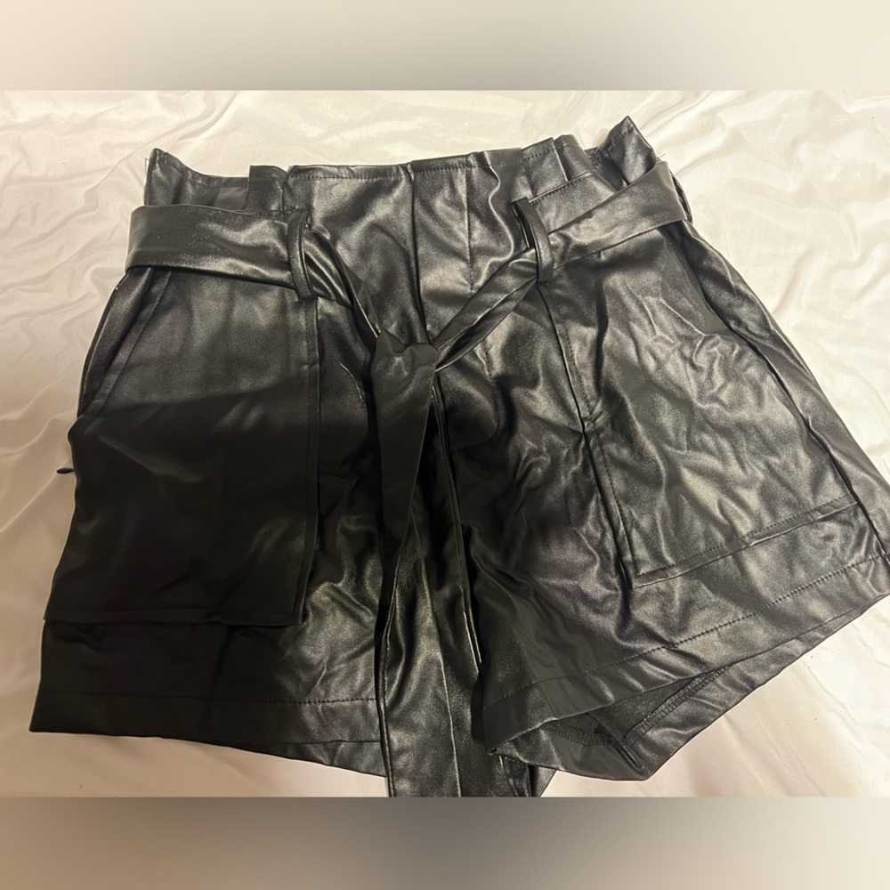 SHEIN leather shorts